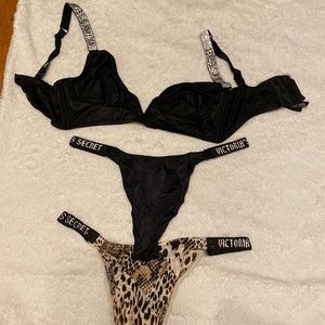 Victoria secrets bra and two thongs all Large